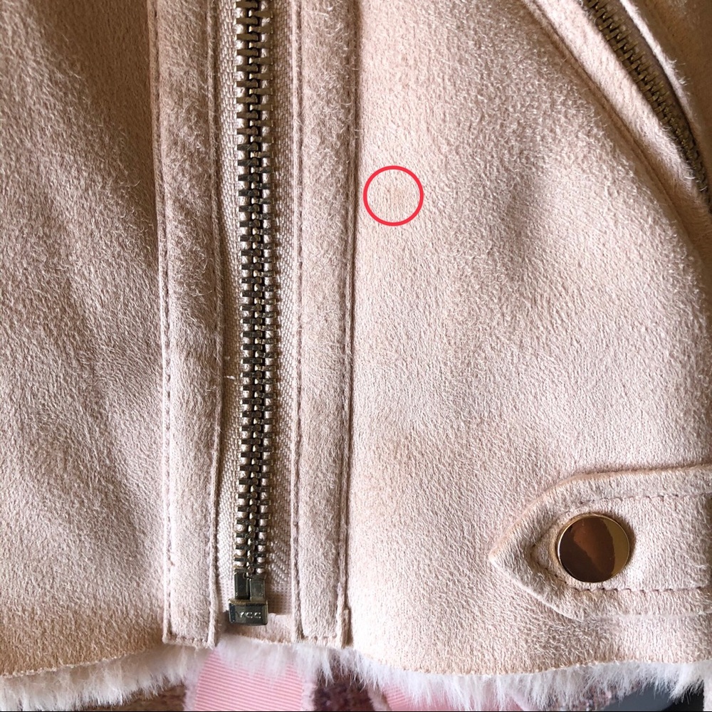River Island Shearling Faux Suede Biker Jacket 0P - Picture 10 of 10